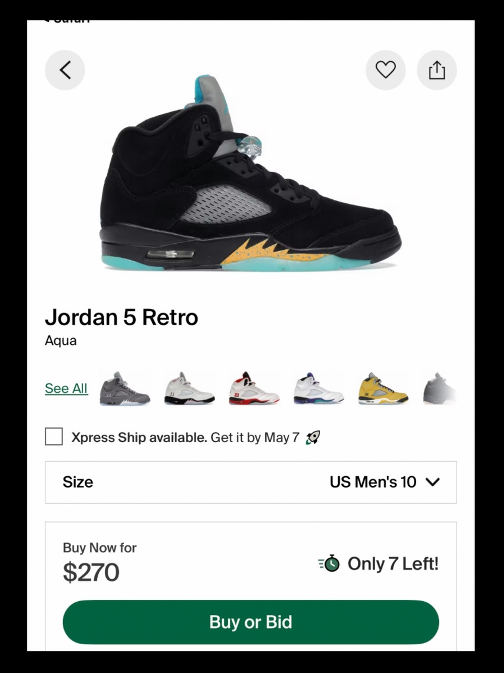 Retro Jordan 5 Aqua